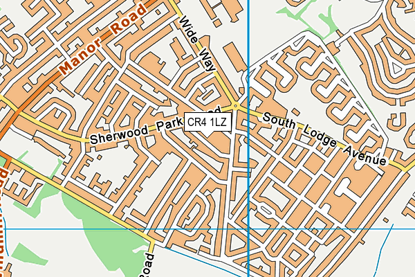CR4 1LZ map - OS VectorMap District (Ordnance Survey)