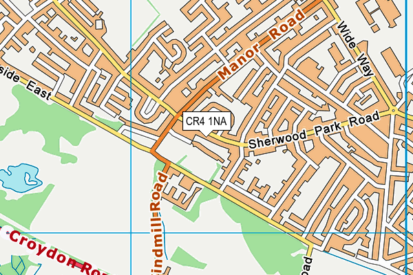 CR4 1NA map - OS VectorMap District (Ordnance Survey)