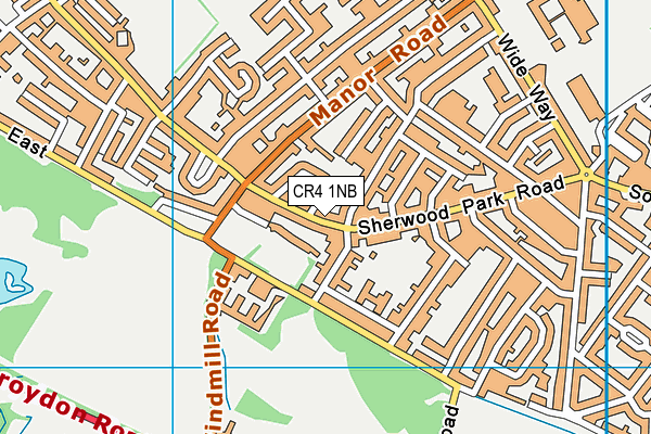 CR4 1NB map - OS VectorMap District (Ordnance Survey)