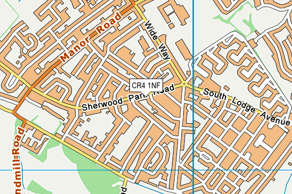 CR4 1NF map - OS VectorMap District (Ordnance Survey)