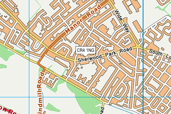 CR4 1NG map - OS VectorMap District (Ordnance Survey)