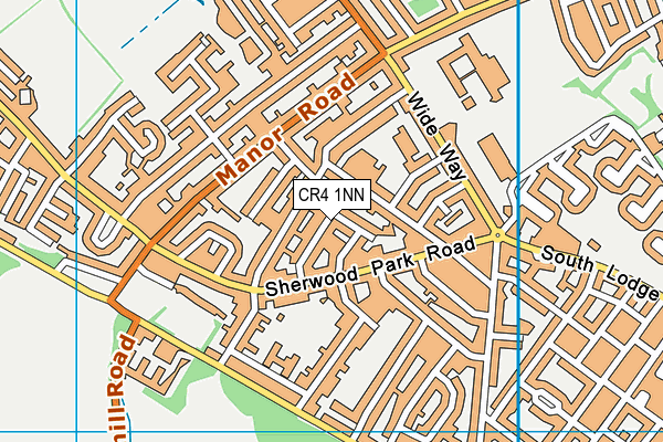 CR4 1NN map - OS VectorMap District (Ordnance Survey)