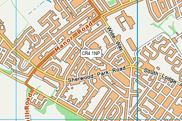 CR4 1NP map - OS VectorMap District (Ordnance Survey)