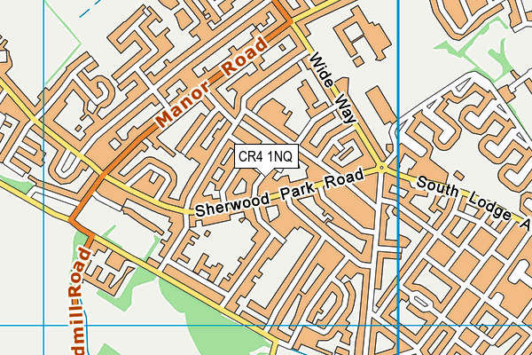CR4 1NQ map - OS VectorMap District (Ordnance Survey)