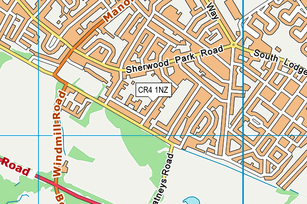 CR4 1NZ map - OS VectorMap District (Ordnance Survey)