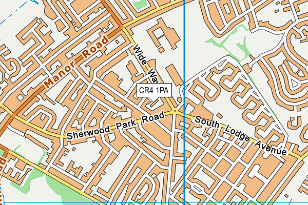 CR4 1PA map - OS VectorMap District (Ordnance Survey)