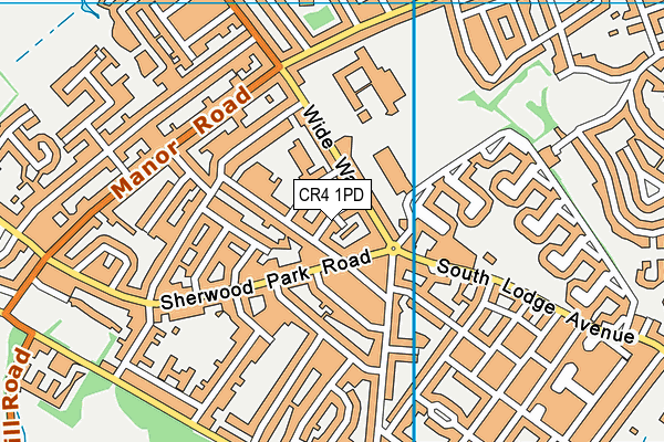 CR4 1PD map - OS VectorMap District (Ordnance Survey)