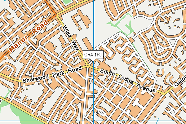 CR4 1PJ map - OS VectorMap District (Ordnance Survey)