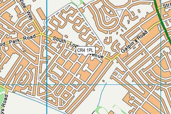 CR4 1PL map - OS VectorMap District (Ordnance Survey)