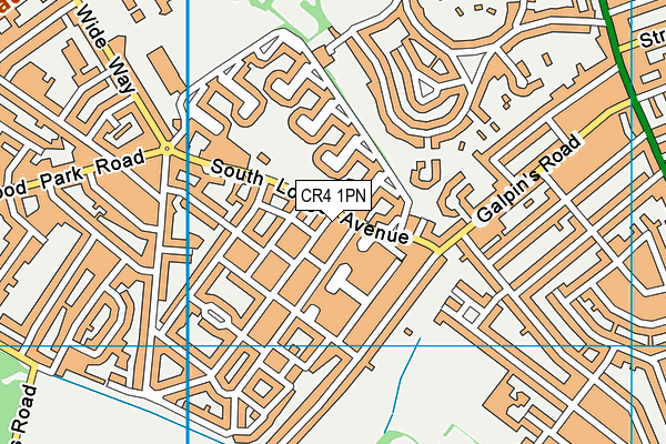 CR4 1PN map - OS VectorMap District (Ordnance Survey)