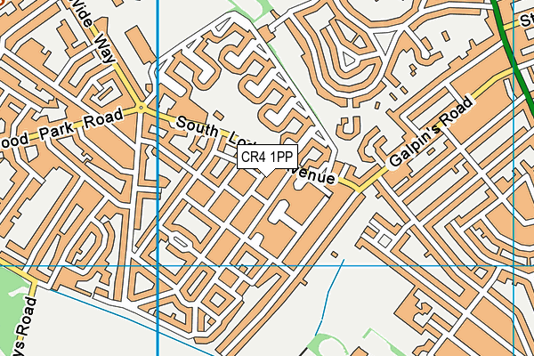 CR4 1PP map - OS VectorMap District (Ordnance Survey)