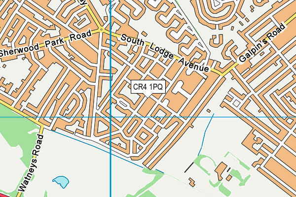 CR4 1PQ map - OS VectorMap District (Ordnance Survey)