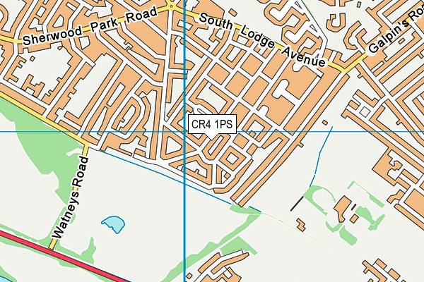 CR4 1PS map - OS VectorMap District (Ordnance Survey)