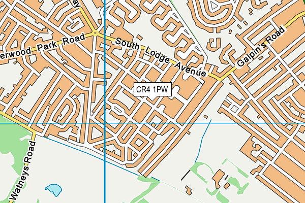CR4 1PW map - OS VectorMap District (Ordnance Survey)