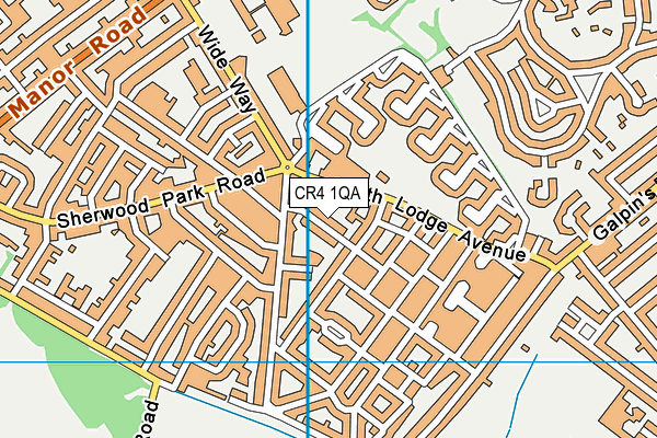 CR4 1QA map - OS VectorMap District (Ordnance Survey)