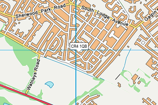 CR4 1QB map - OS VectorMap District (Ordnance Survey)