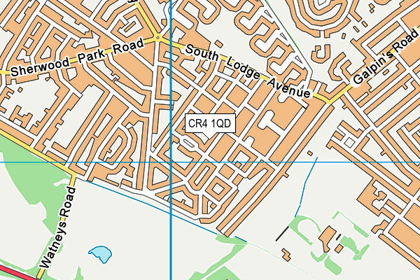 CR4 1QD map - OS VectorMap District (Ordnance Survey)