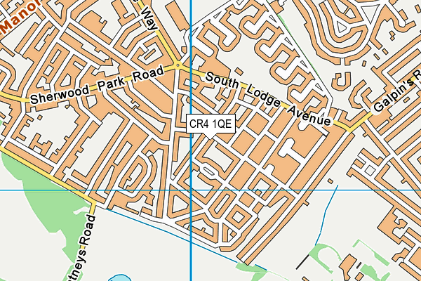 CR4 1QE map - OS VectorMap District (Ordnance Survey)