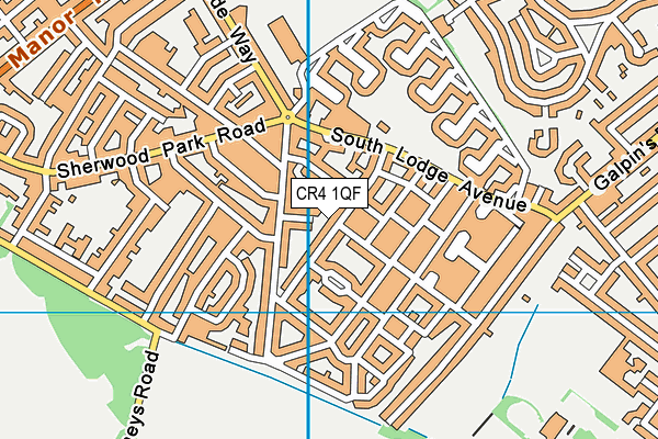CR4 1QF map - OS VectorMap District (Ordnance Survey)