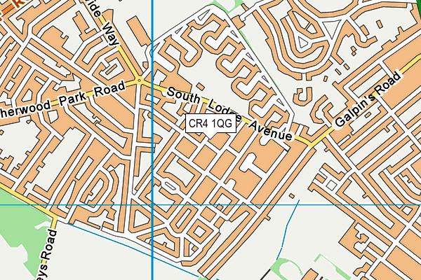 CR4 1QG map - OS VectorMap District (Ordnance Survey)