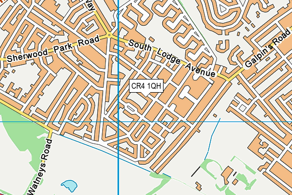 CR4 1QH map - OS VectorMap District (Ordnance Survey)