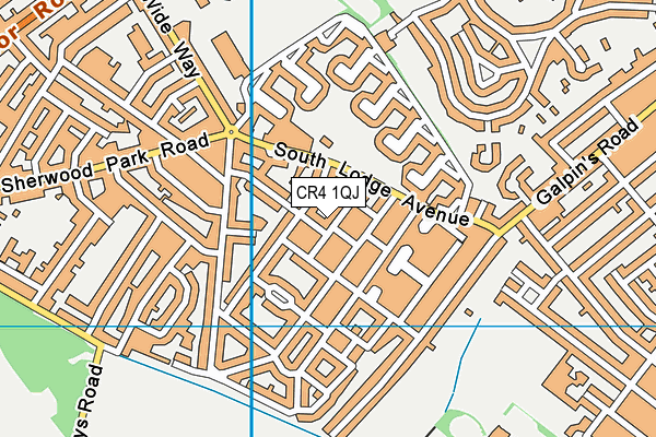 CR4 1QJ map - OS VectorMap District (Ordnance Survey)