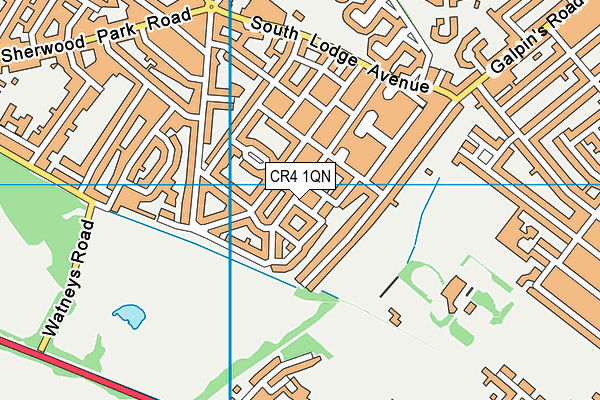 CR4 1QN map - OS VectorMap District (Ordnance Survey)