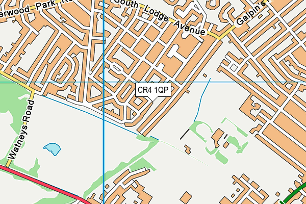 CR4 1QP map - OS VectorMap District (Ordnance Survey)