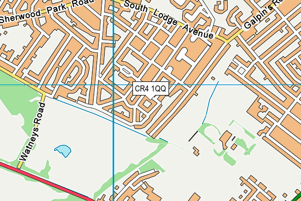 CR4 1QQ map - OS VectorMap District (Ordnance Survey)