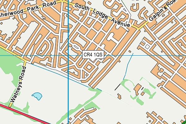 CR4 1QS map - OS VectorMap District (Ordnance Survey)