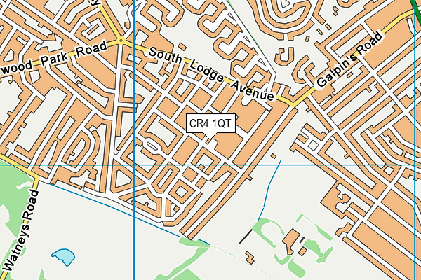 CR4 1QT map - OS VectorMap District (Ordnance Survey)