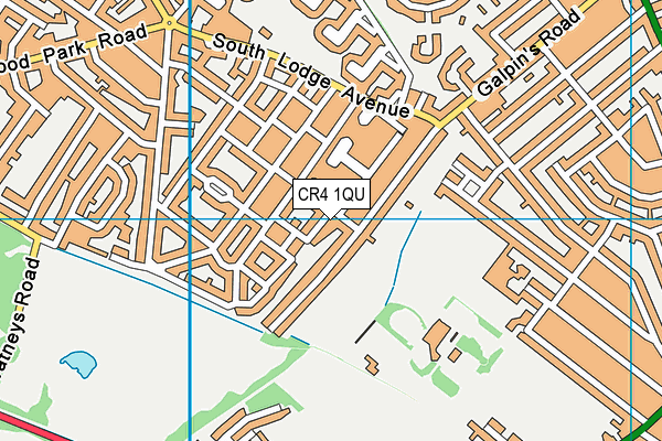 CR4 1QU map - OS VectorMap District (Ordnance Survey)