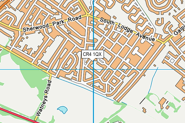 CR4 1QX map - OS VectorMap District (Ordnance Survey)