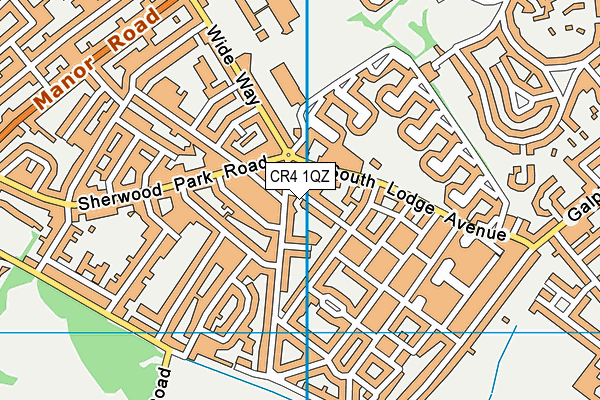 CR4 1QZ map - OS VectorMap District (Ordnance Survey)