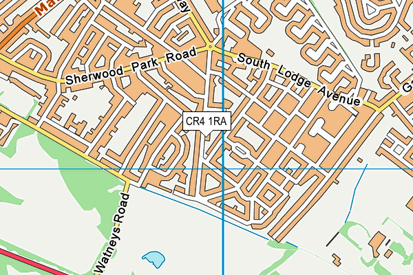 CR4 1RA map - OS VectorMap District (Ordnance Survey)