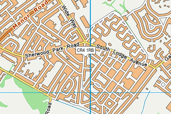 CR4 1RB map - OS VectorMap District (Ordnance Survey)