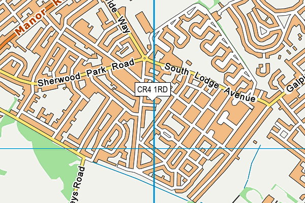 CR4 1RD map - OS VectorMap District (Ordnance Survey)