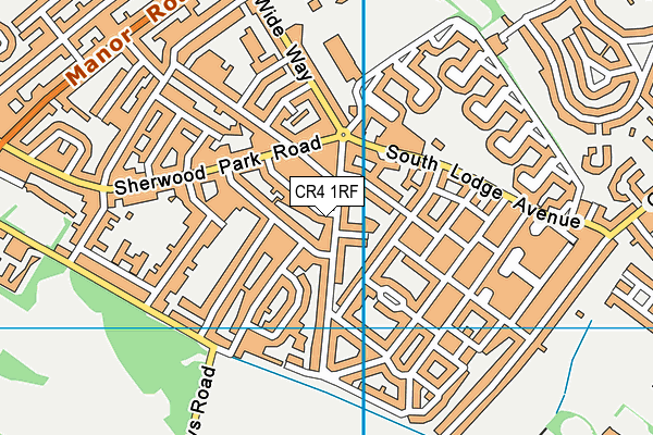 CR4 1RF map - OS VectorMap District (Ordnance Survey)