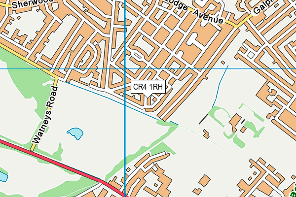 CR4 1RH map - OS VectorMap District (Ordnance Survey)