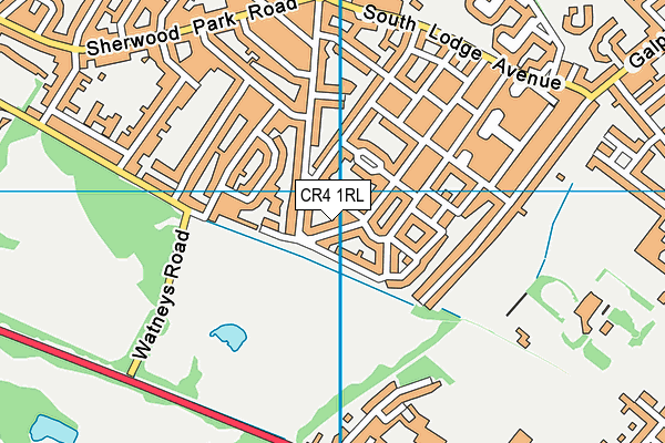 CR4 1RL map - OS VectorMap District (Ordnance Survey)