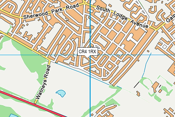 CR4 1RX map - OS VectorMap District (Ordnance Survey)