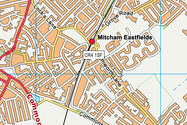 Eastfields Youth Centre (Closed) map (CR4 1SF) - OS VectorMap District (Ordnance Survey)