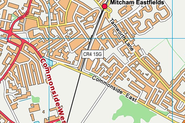 CR4 1SG map - OS VectorMap District (Ordnance Survey)