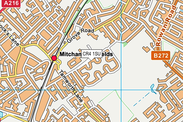 CR4 1SU map - OS VectorMap District (Ordnance Survey)