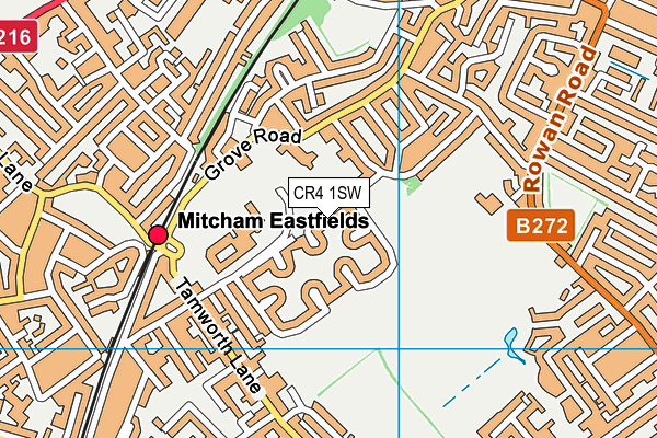 CR4 1SW map - OS VectorMap District (Ordnance Survey)