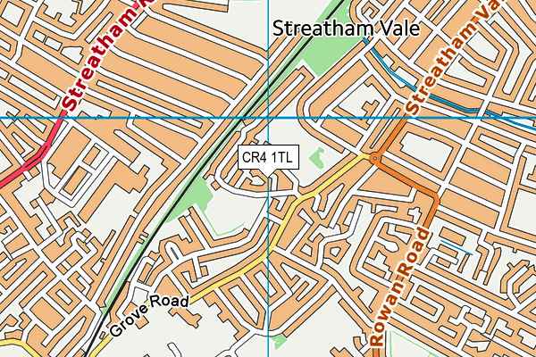 CR4 1TL map - OS VectorMap District (Ordnance Survey)