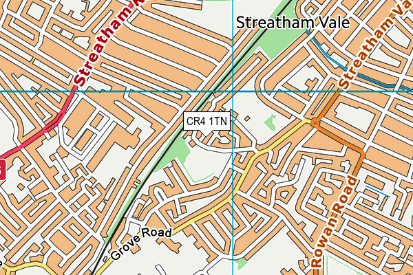 CR4 1TN map - OS VectorMap District (Ordnance Survey)