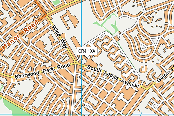 CR4 1XA map - OS VectorMap District (Ordnance Survey)