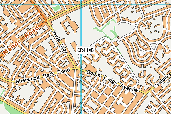 CR4 1XB map - OS VectorMap District (Ordnance Survey)