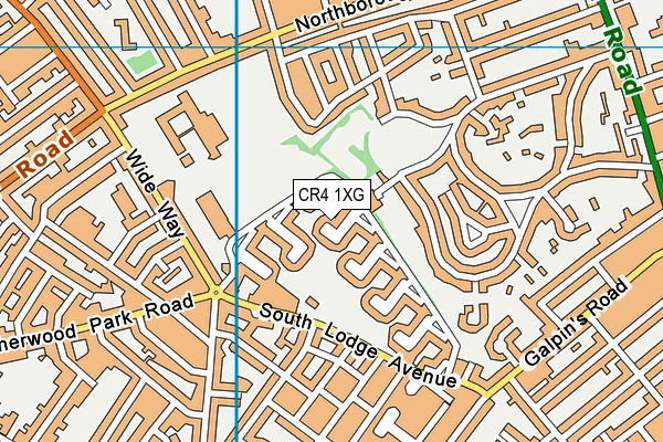 CR4 1XG map - OS VectorMap District (Ordnance Survey)